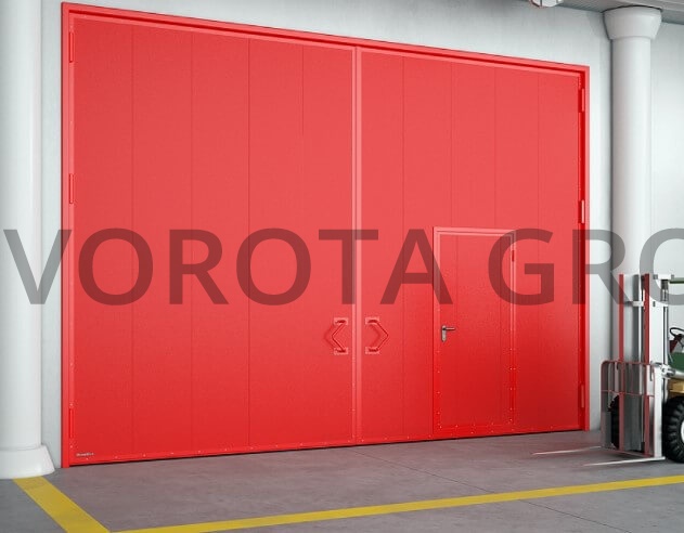 Противопожарные ворота Doorhan красного цвета 3500х2600